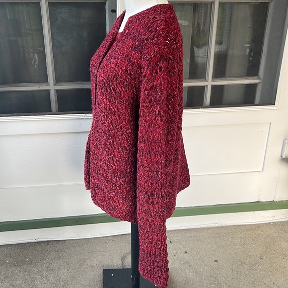 VTG PL Marled Burgundy Cardigan - Picture 2 of 11